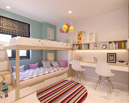 Nội thất phòng ngủ trẻ em đẹp khi kết hợp màu sắc phù hợp